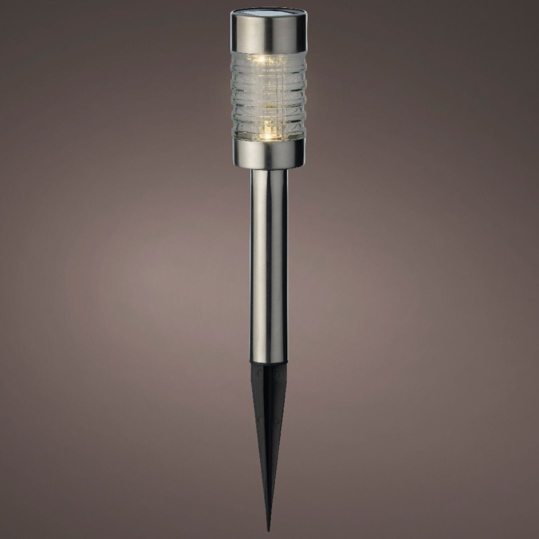 Solar Steel Stake Light – Warm White – 11.3″